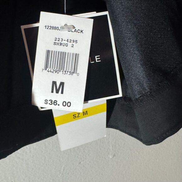 NWT R&K Originals Black Cropped Shrug Jacket | Cotton Blend Short Sleeve Bolero - Picture 5 of 5